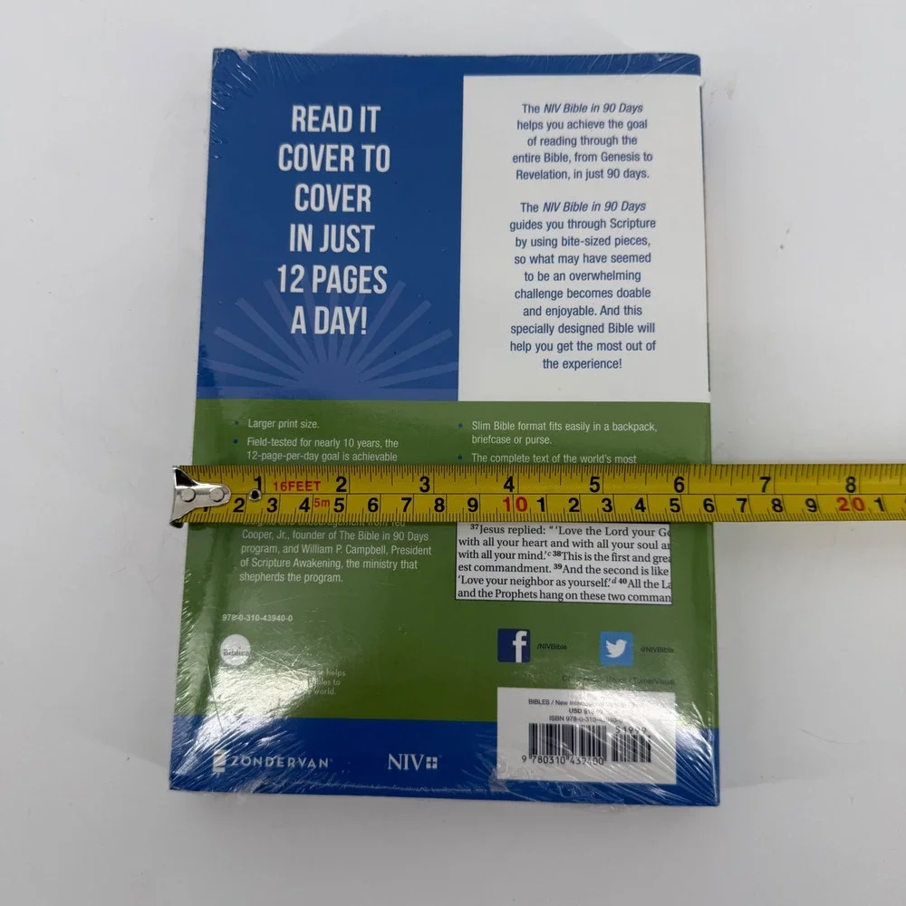 NIV‎ Bible in 90 Days Paperback Zondervan New International Version Large Print